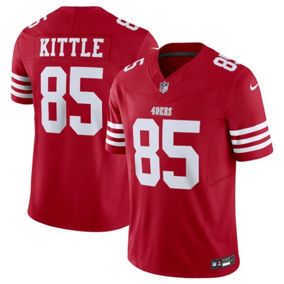 Mens Youths Kids Womens 85 George Kittle Scarlet Vapor Stitched Jersey